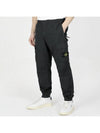 Stretch Cotton Tela Paracadute Cargo Straight Pants Black - STONE ISLAND - BALAAN 3