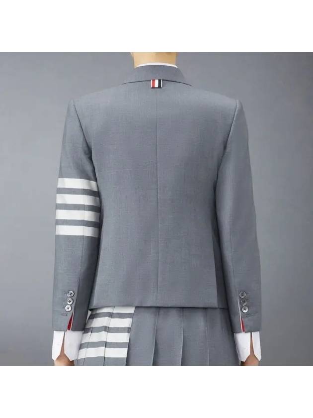 Plain Weave Suiting Classic 4 Bar Jacket Medium Grey - THOM BROWNE - BALAAN 3