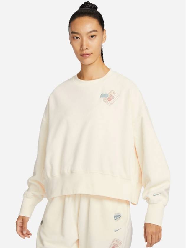 Naomi Osaka Phoenix Fleece Oversized Crew Neck Sweatshirt Pale Ivory - NIKE - BALAAN 2