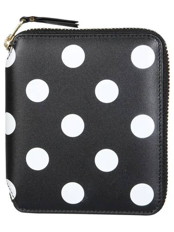 Polka Dot Zipper Halfwallet Black - COMME DES GARCONS WALLET - BALAAN 1