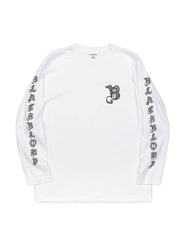 BBD Sketch Logo Long T Shirt White - BLACKBLOND - BALAAN 2