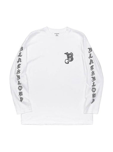 Sketch Logo Long Sleeve T-Shirt White - BLACKBLOND - BALAAN 1