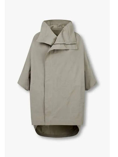 WOMEN Oversized biker coat dark beige - RICK OWENS - BALAAN 1