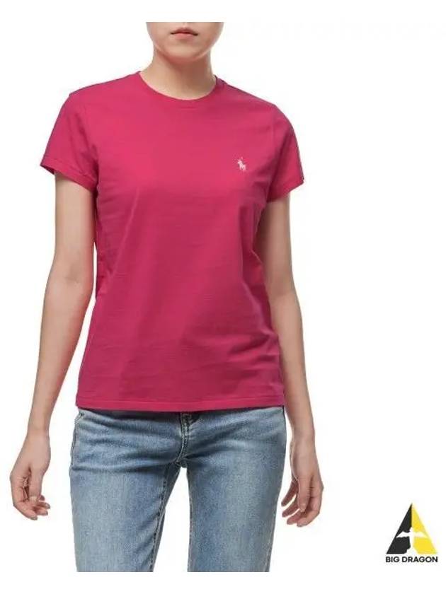 W Cotton Jersey Crew Neck Tee Pink - POLO RALPH LAUREN - BALAAN 1