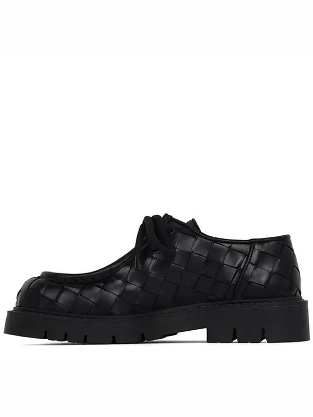 Haddock Lace Up Leather Loafers Black - BOTTEGA VENETA - BALAAN 3