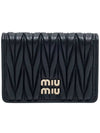 Matelasse Nappa Leather Card Wallet Black - MIU MIU - BALAAN 3