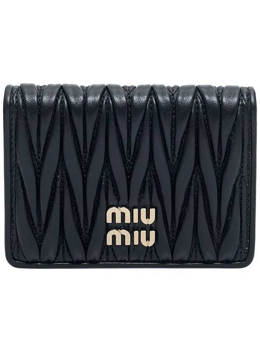 Matelasse Nappa Leather Card Wallet Black - MIU MIU - BALAAN 2