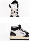 Women's Medalist Leather High Top Sneakers White Black - AUTRY - BALAAN 8