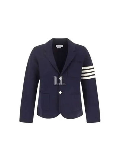 4 Bar Knit Blazer Jacket Navy - THOM BROWNE - BALAAN 2