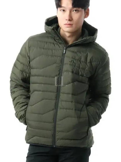 Men's Cliff Light Down Hooded Jacket Forest Green - J.LINDEBERG - BALAAN 2