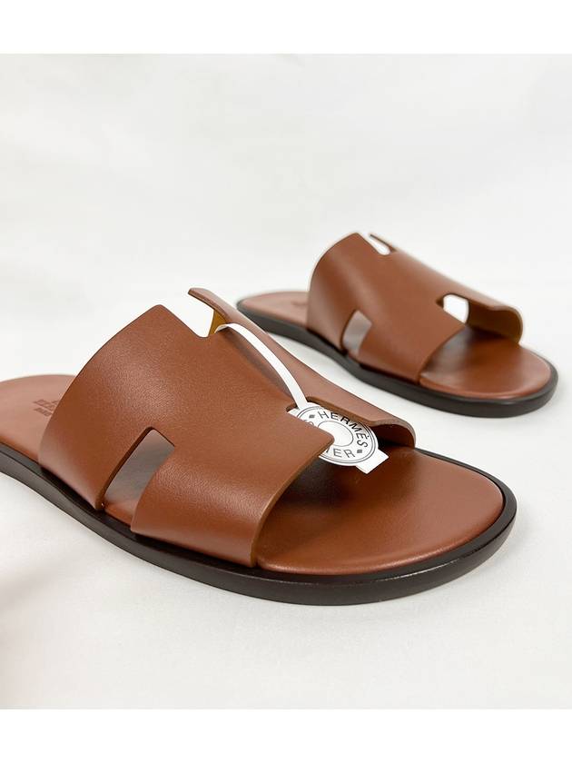 Izmir Leather Slippers Gold - HERMES - BALAAN 10