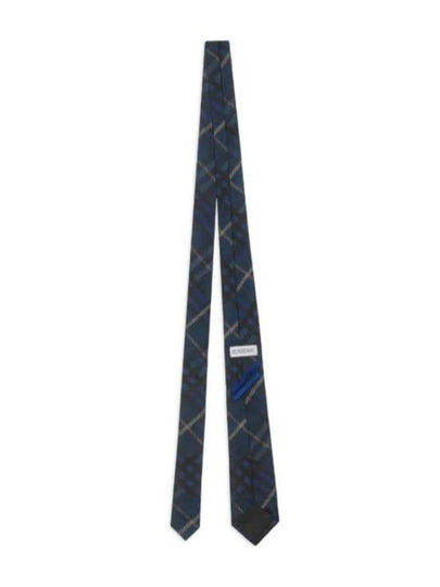 Check Pattern Silk Tie Midnight - BURBERRY - BALAAN 2