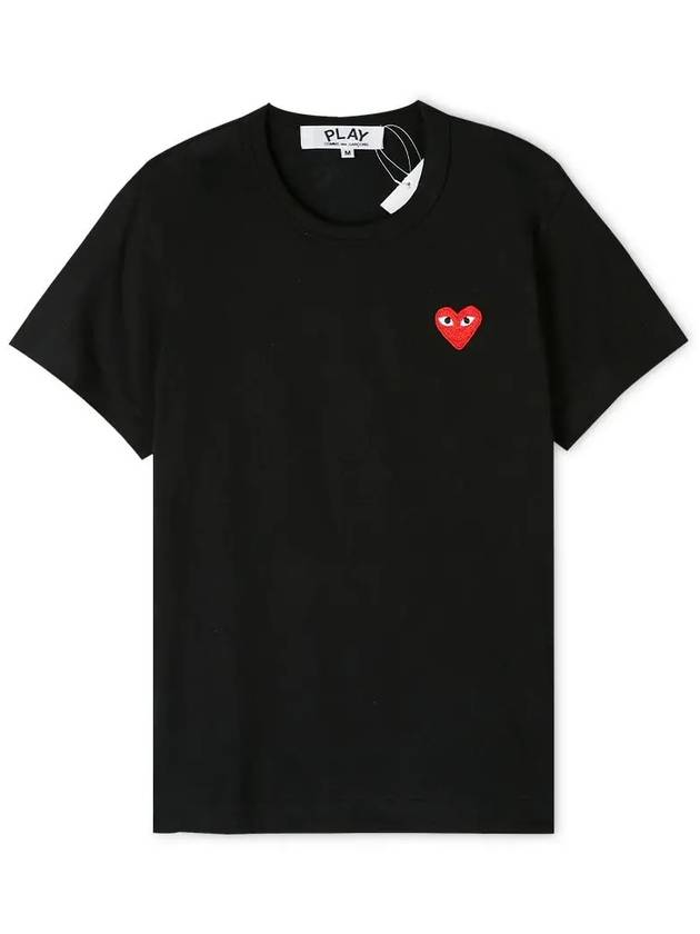 Comme des Gar ons Women s Heart Wappen Black Short Sleeve T Shirt AZ T107 051 1 - COMME DES GARCONS PLAY - BALAAN 3