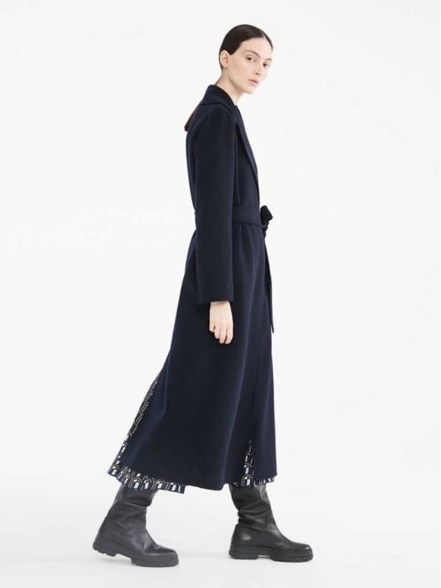 Women's Polo Wool Coat Navy - S MAX MARA - BALAAN 4