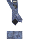 GG Pattern Slim Silk Tie Blue - GUCCI - BALAAN 4