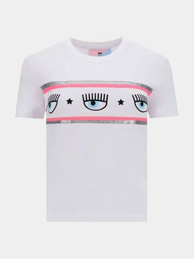 Eye Logo Cotton Short Sleeve T-Shirt White - CHIARA FERRAGNI - BALAAN 2