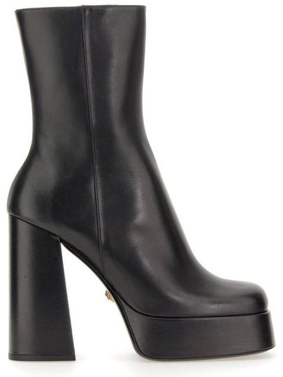 AEVITAS Single Platform Leather Boot Heel Black - VERSACE - BALAAN 2