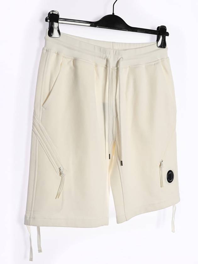 Lens Wappen Diagonal Shorts White - CP COMPANY - BALAAN 4