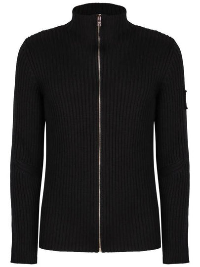 knit zip up jacket black - PRADA - BALAAN 2