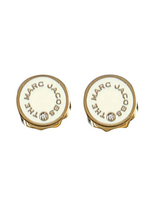 Medallion Stud Earrings Cream - MARC JACOBS - BALAAN.