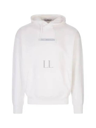 Logo Drawstring Hoodie White - STONE ISLAND - BALAAN 2