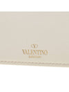 One Stud Leather Zipper Coin Purse White - VALENTINO - BALAAN 8