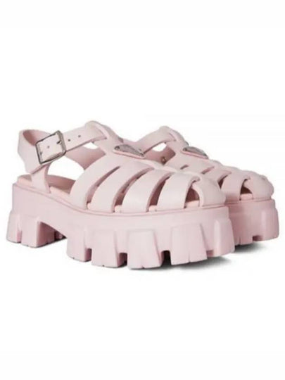 Monolith Rubber Sandals Alabaster Pink - PRADA - BALAAN 2