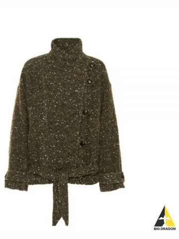 Women s JANETTE High Neck Wool Blend Short Coat Khaki MA1218 22A010E - ISABEL MARANT - BALAAN 1