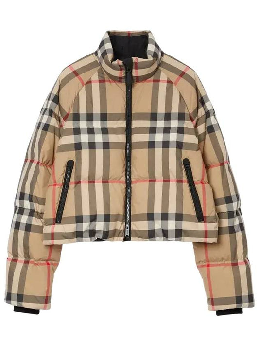 Check Crop Puffer Padding Archive Beige - BURBERRY - BALAAN 2