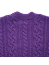 Cable Wool Knit Top Purple - AMI - BALAAN 8