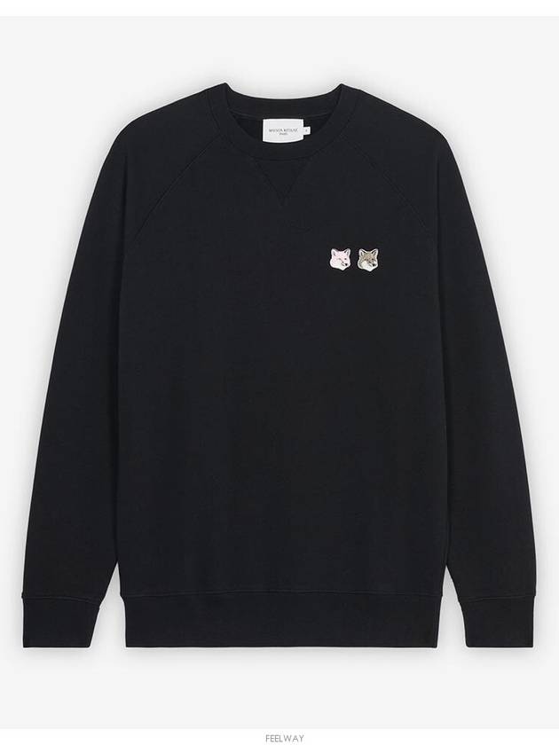 Monochrome Fox Head Patch Classic Sweatshirt Black - MAISON KITSUNE - BALAAN 2