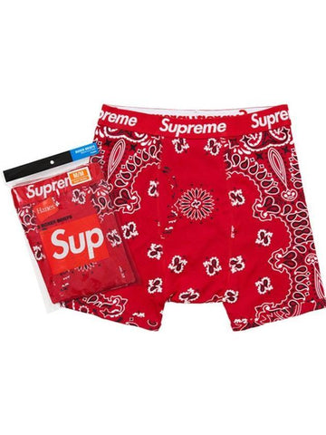 Haines Bandana Boxer Briefs 2 Pack Set Red - SUPREME - BALAAN 1