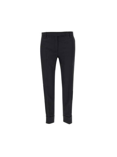 Twill Low Rise Cigarette Straight Pants Black - THOM BROWNE - BALAAN 2