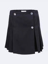 Button Detail Pleated Skirt Black - BOTTEGA VENETA - BALAAN 2