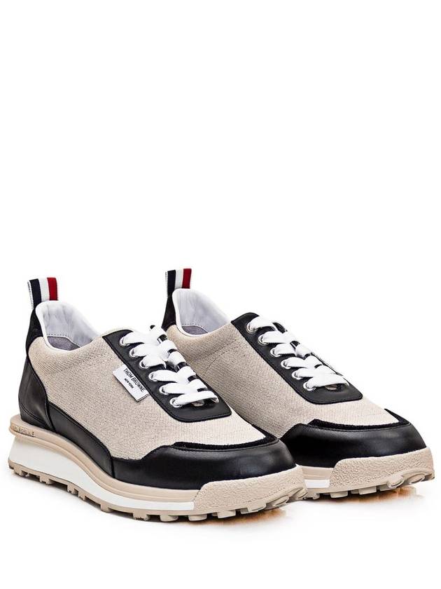 Alumni Panel Lace-Up Low-Top Sneakers White - THOM BROWNE - BALAAN 3