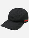 Original GG Web Supreme Canvas Baseball Ball Cap Black - GUCCI - BALAAN 2