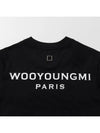 Back Logo Round Neck Cotton Short Sleeve T-Shirt Black - WOOYOUNGMI - BALAAN 4