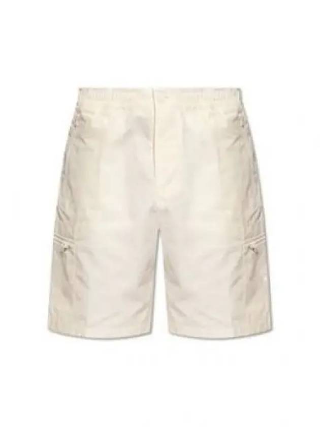 Cargo Bermuda Comfort Fit Cotton Shorts Off White - STONE ISLAND - BALAAN 2