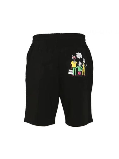 Comics Character Bermuda Shorts Black - MOSCHINO - BALAAN 1