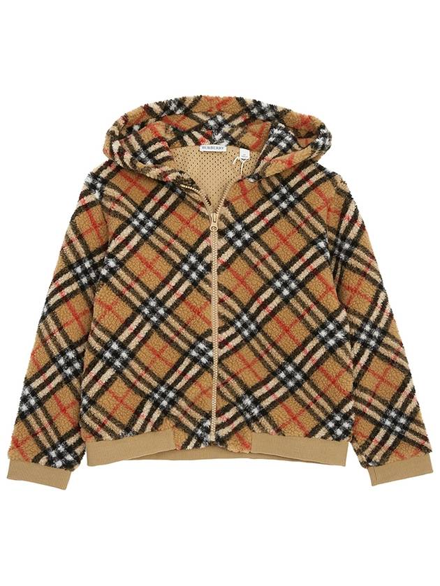 Kids Vintage Check Hooded Fleece Jacket Archive Beige - BURBERRY - BALAAN 3