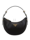 Arque Re-Nylon Brushed Leather Mini Shoulder Bag Black - PRADA - BALAAN 2