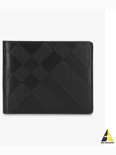 Embossed check hip fold wallet black 8099518 - BURBERRY - BALAAN 2