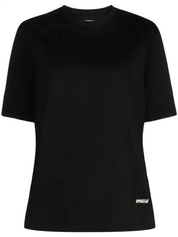 Crew Neck Cotton Short Sleeve T-shirt Black - JIL SANDER - BALAAN 1