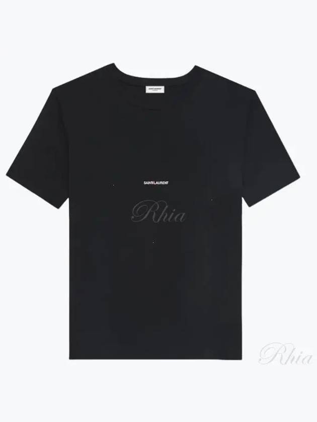 Rive Gauche Short Sleeve T-Shirt Black - SAINT LAURENT - BALAAN 2