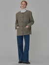 Fancy Wool Round Jacket Brown - OPENING SUNSHINE - BALAAN 4