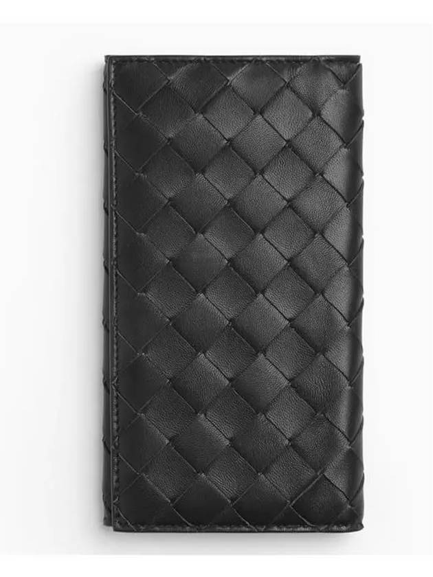 Intrecciato Leather Slim Long Wallet Black - BOTTEGA VENETA - BALAAN 4