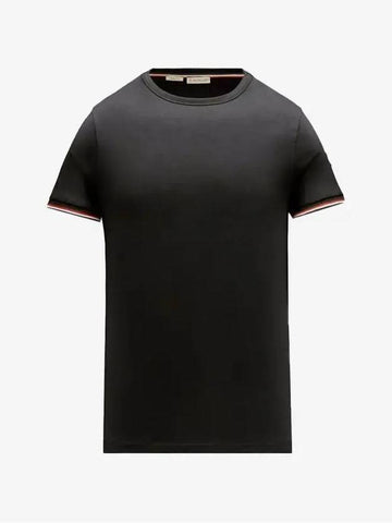 Arm Logo Crew Neck Cotton Short Sleeve T-Shirt Black - MONCLER - BALAAN 1