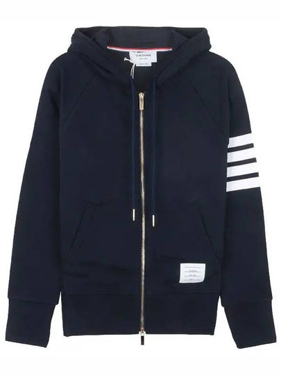 Engineered 4 Bar Diagonal Zip Up Hoodie Navy - THOM BROWNE - BALAAN 2