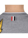 Diagonal Fun Mix Bird Bee Knit Top Grey - THOM BROWNE - BALAAN 10