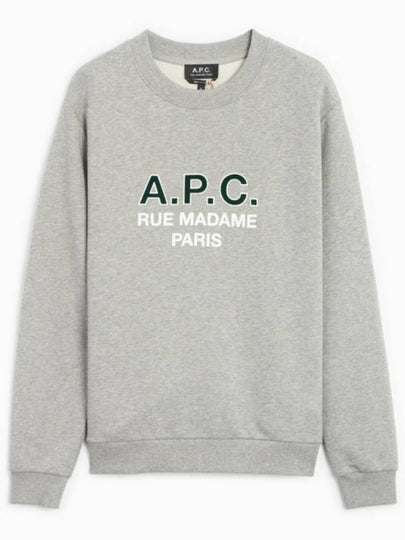 Logo Print Cotton Sweatshirt Heather Grey - A.P.C. - BALAAN 2